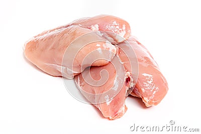 Raw fillet of chiken breast on a light background Stock Photo