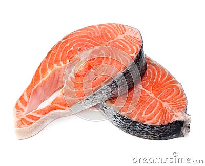 Raw fillet of salmon fish Stock Photo