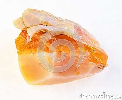 raw Fire and Precious opal stone on white Stock Photo