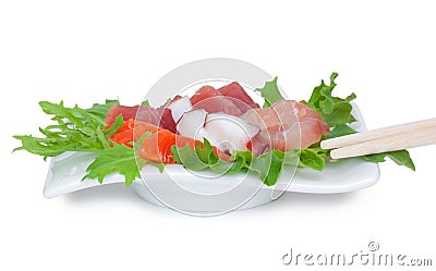 Raw fish salad japanese sashimi Stock Photo