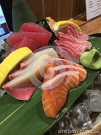 Raw fish slices Stock Photo