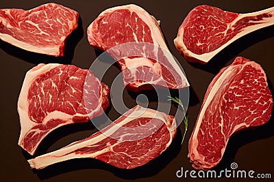 Raw fresh marbled meat steak Stock Photo