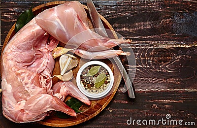 Raw fresh rabbit meat Stock Photo