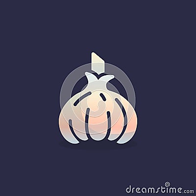 Raw garlic flat icon Vector Illustration