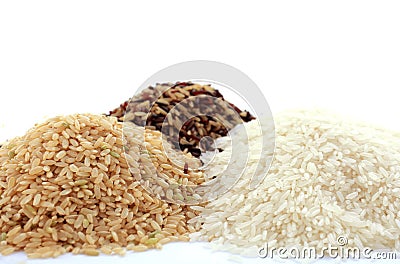 Raw gluten-free rice cereal ingredient. Stock Photo