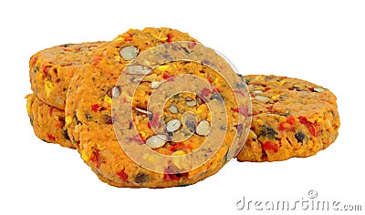 Raw vegan Spicy Bean Burgers Stock Photo