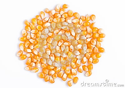 Raw golden sweet corn popcorn grain seeds Stock Photo