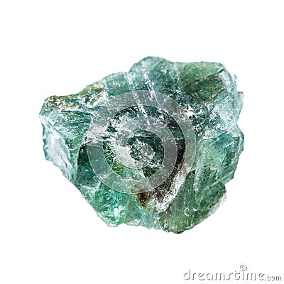 raw green alexandrite crystal in daylight isolated Stock Photo