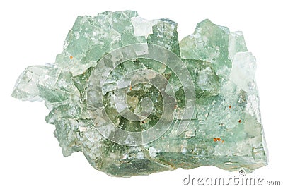 Raw green fluorite stone isolated Stock Photo