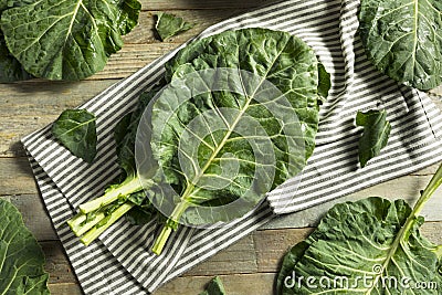 Raw Green Organic Collard Greens Stock Photo