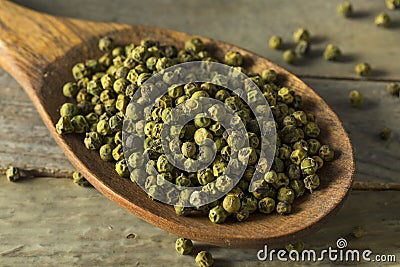 Raw Green Organic Peppercorns Stock Photo