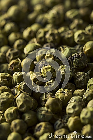 Raw Green Organic Peppercorns Stock Photo