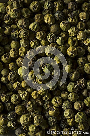 Raw Green Organic Peppercorns Stock Photo