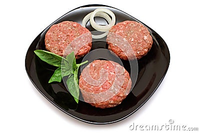 Raw Hamburger Patties Stock Photo
