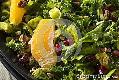 Raw Healthy Kale Winter Salad Stock Photo