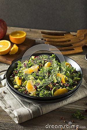 Raw Healthy Kale Winter Salad Stock Photo