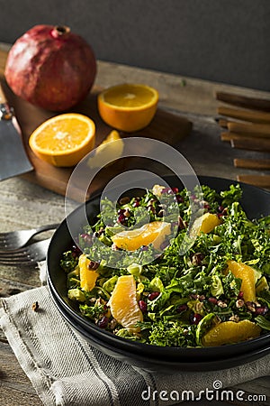 Raw Healthy Kale Winter Salad Stock Photo