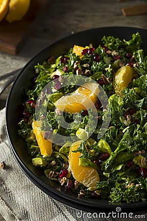 Raw Healthy Kale Winter Salad Stock Photo