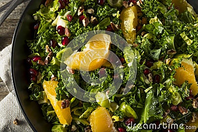 Raw Healthy Kale Winter Salad Stock Photo