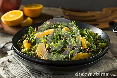 Raw Healthy Kale Winter Salad Stock Photo