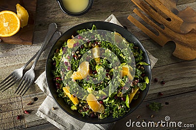 Raw Healthy Kale Winter Salad Stock Photo