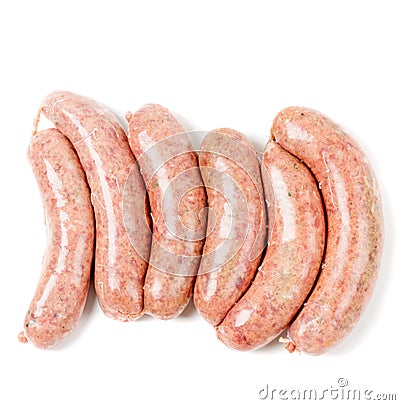 Raw homemade sausages Stock Photo