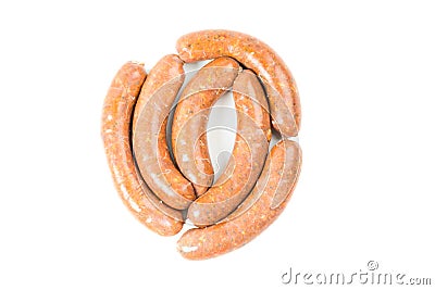 Raw homemade sausages Stock Photo