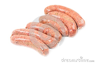 Raw homemade sausages Stock Photo