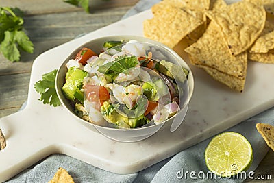 Raw Homemade Shrimp Ceviche Stock Photo