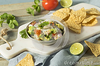 Raw Homemade Shrimp Ceviche Stock Photo