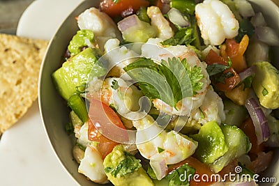 Raw Homemade Shrimp Ceviche Stock Photo