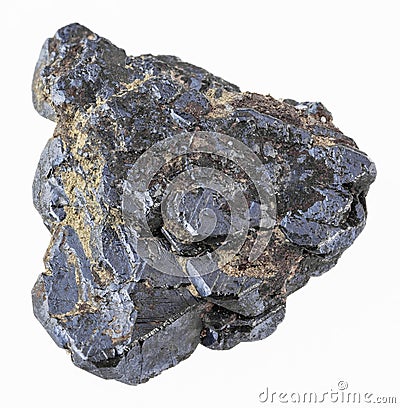raw ilmenite (titanium ore) stone on white Stock Photo