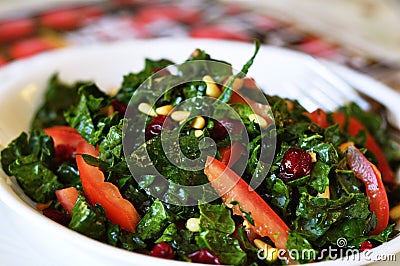 Raw Kale Salad Stock Photo