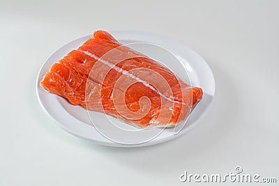 Raw King Salmon Stock Photo