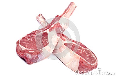 Raw Lamb Chops Stock Photo