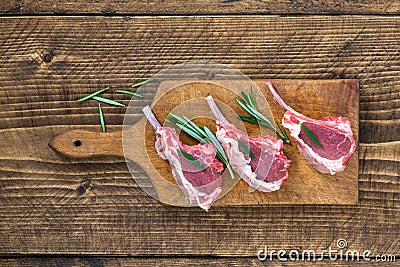Raw lamb chops Stock Photo