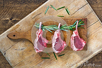 Raw lamb chops Stock Photo