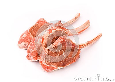 Raw Lamb Cutlets Stock Photo