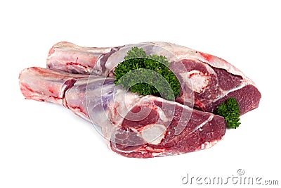 Raw Lamb Shanks Isolated Stock Photo