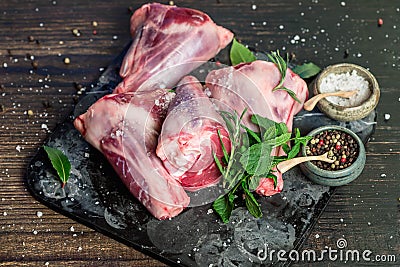 Raw lamb shanks Stock Photo