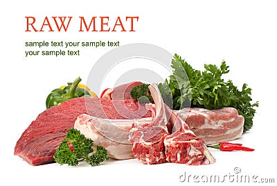 Raw meat assortment Stock Photo