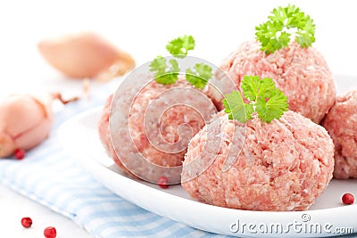 Raw meat balls Stock Photo