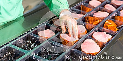 Raw meat production Stock Photo