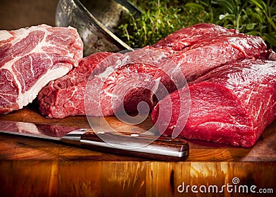 Raw meat selection Stock Photo