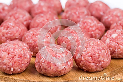 Raw meatballs Stock Photo