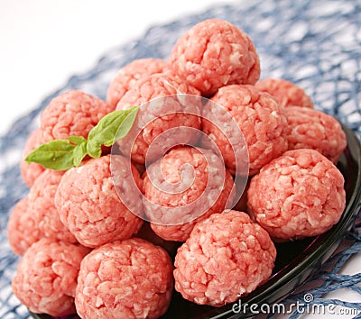Raw meatballs Stock Photo