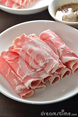 Raw mutton roll Stock Photo