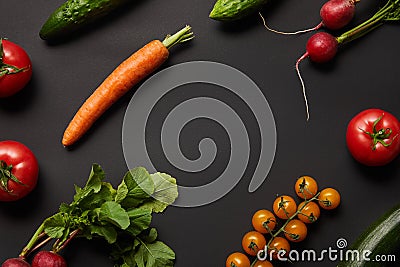 Raw nutritious tasty vegetables with green Stock Photo