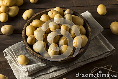 Raw Organic Baby Gold Potatoes Stock Photo