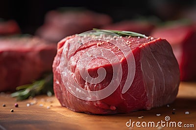 Raw Organic Beef Filet Mignon Stock Photo